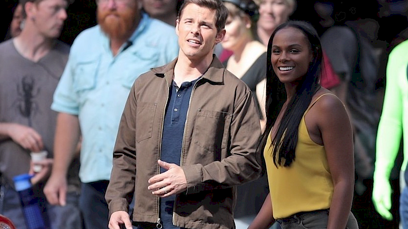 TIKA SUMPTER AND JAMES MARSDEN ON SET OF 'SONIC THE HEDGEHOG' (PHOTOS)