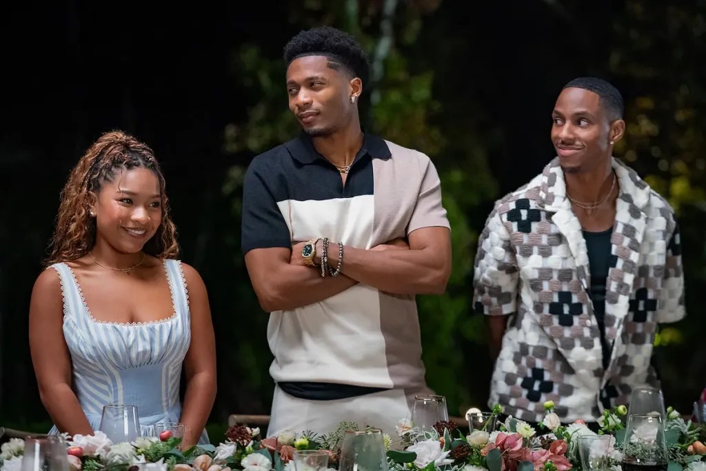 Hayes as Kenya, Da&rsquo;Vinchi as Marcus Jr., and Charles L. Smith as Denver in Why Did I Get Married Again? (2026). Photo Credit: Courtesy of Netflix &ndash; &copy; 2026 Netflix INC.